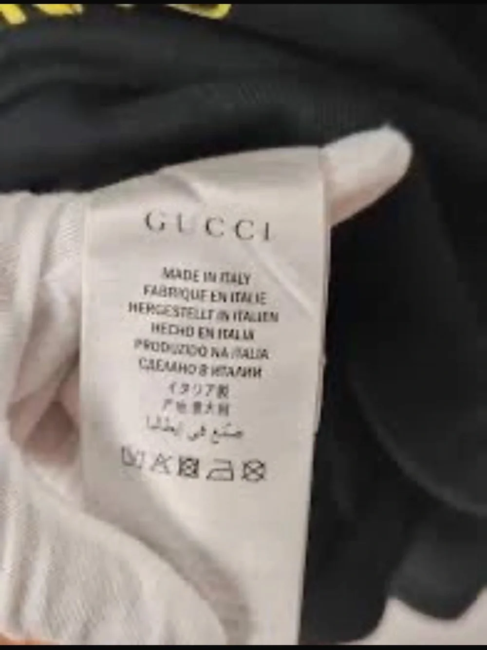 Gucci Black Crewneck Sweater with Red & White Geometric Logo
